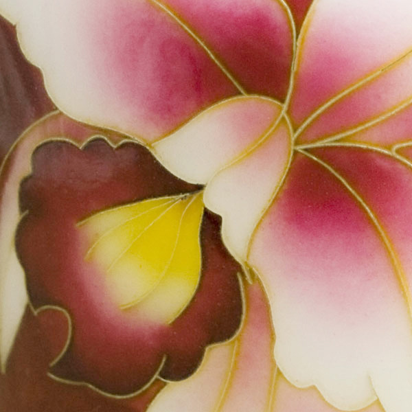 6寸並形赤透け カトレア 花瓶 | 製品 | 加藤七宝製作所ウェブサイト