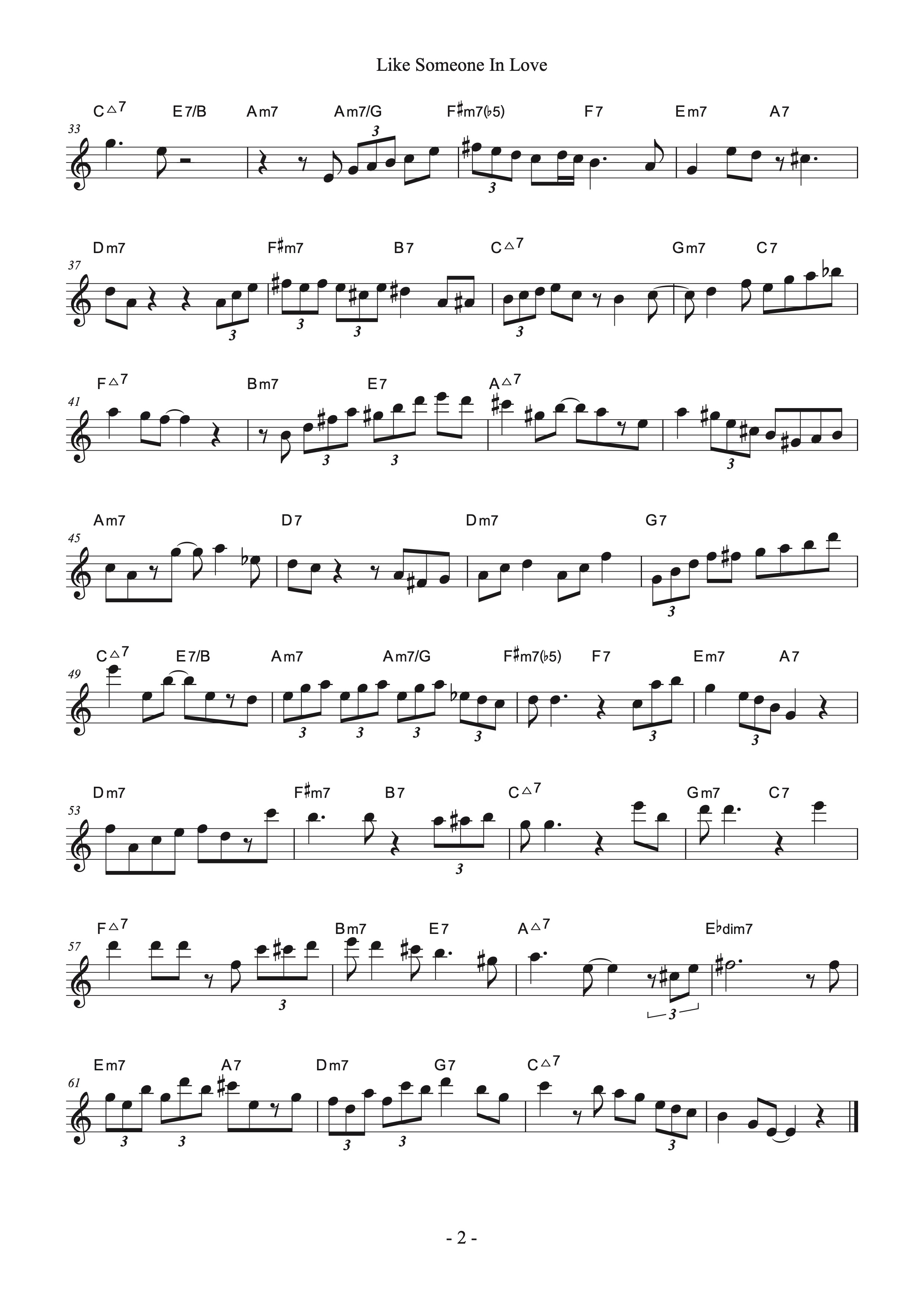 Like Someone In Love」でのソロ例 | Katsu's SAXWORLD