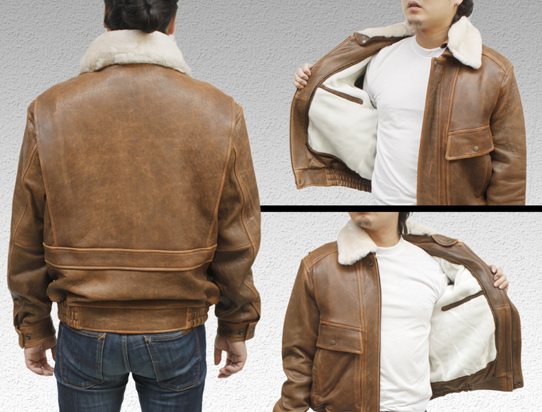 ラム革 ボンバージャンパー メンズ ブラウン S/M/L/LL/3L/4L/5L/ 6867