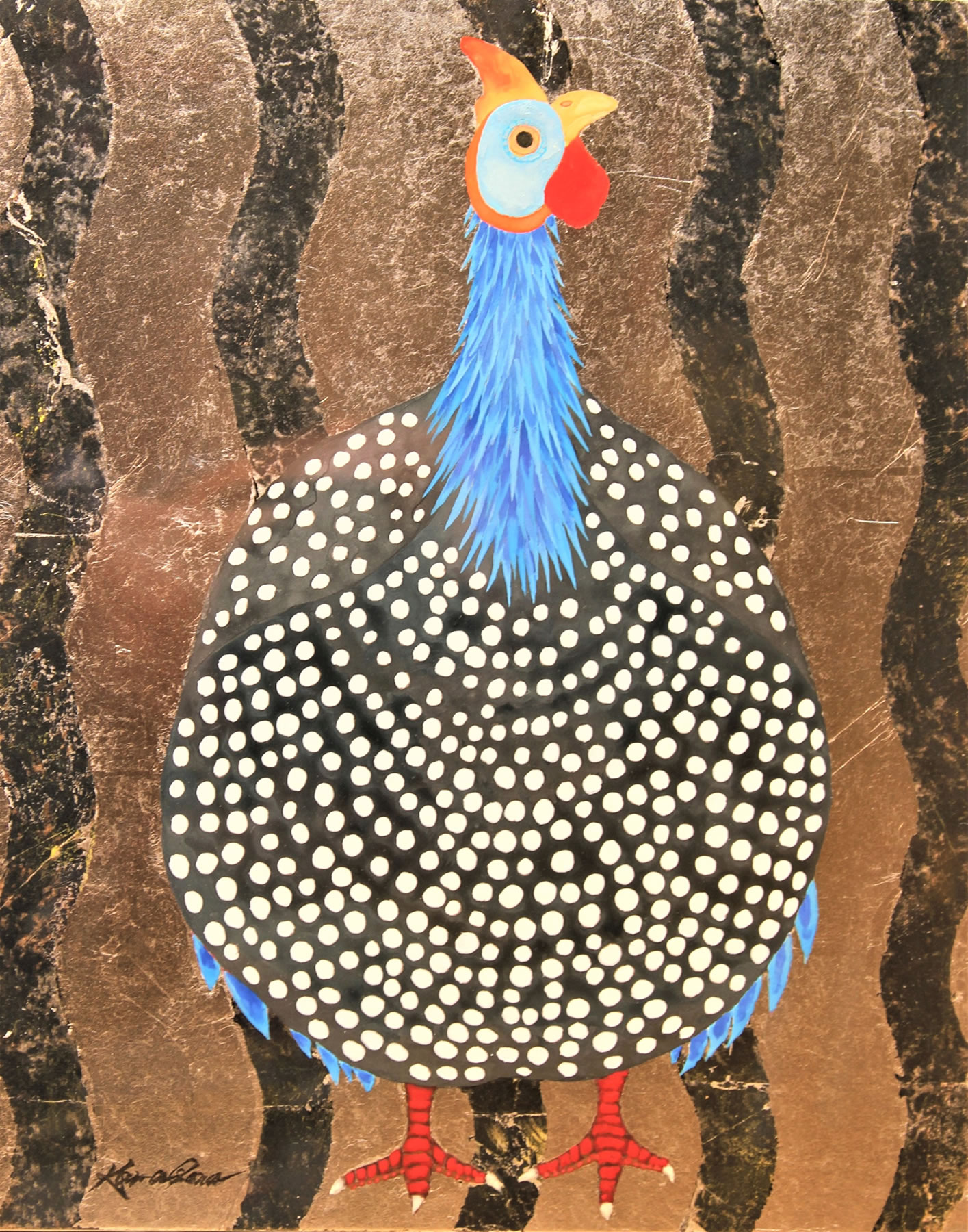 日本画家 河嶋淳司「Animal graffiti」作品「色鮮やかな動物達」