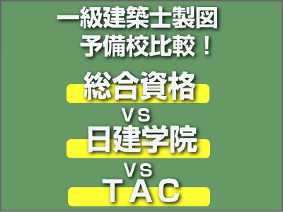 予備校比較！総合資格・日建学院・TAC｜一級建築士設計製図