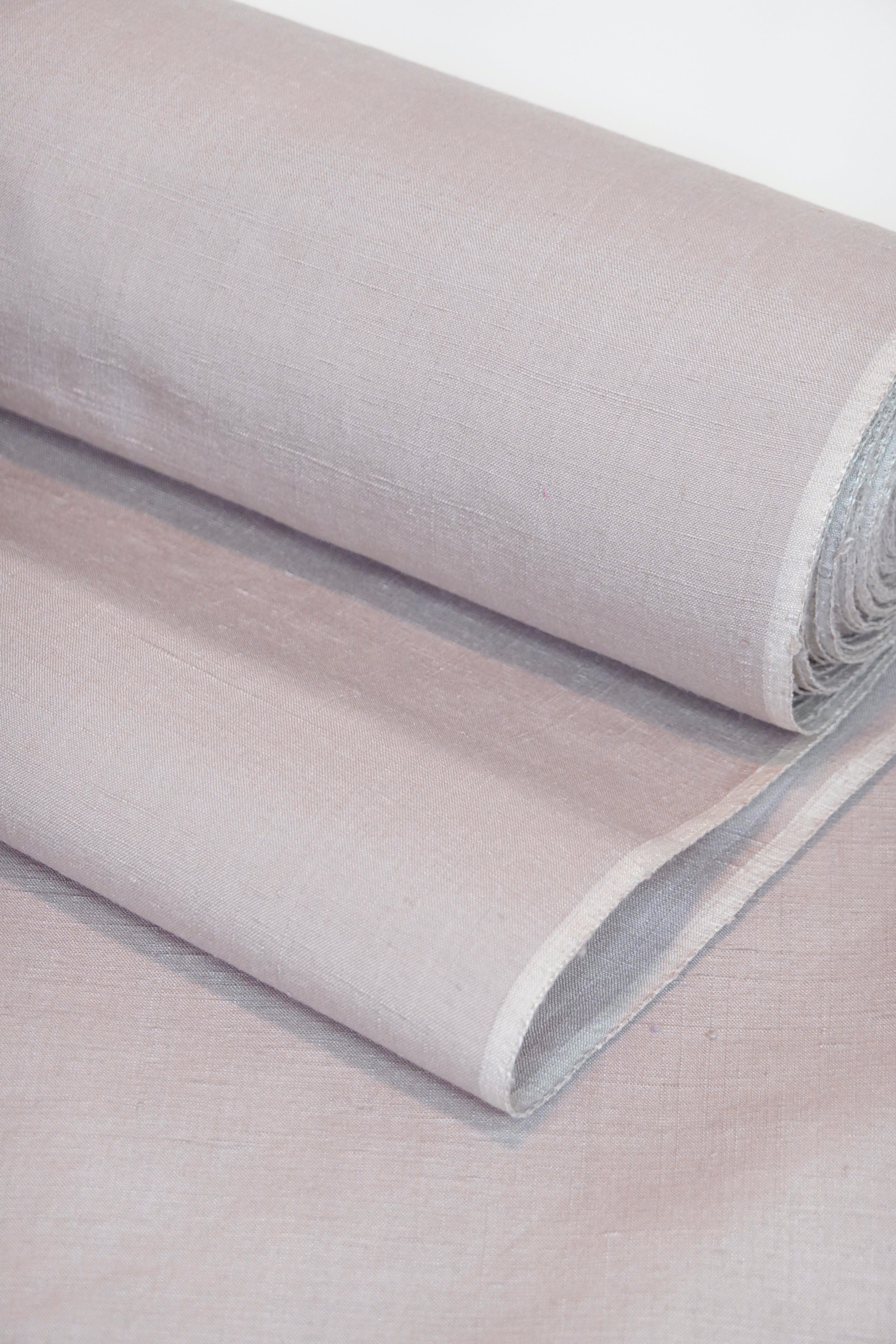 奥順はたおり娘】真綿結城紬 無地 薄色 グレー淡紫【石下結城紬】 ※お