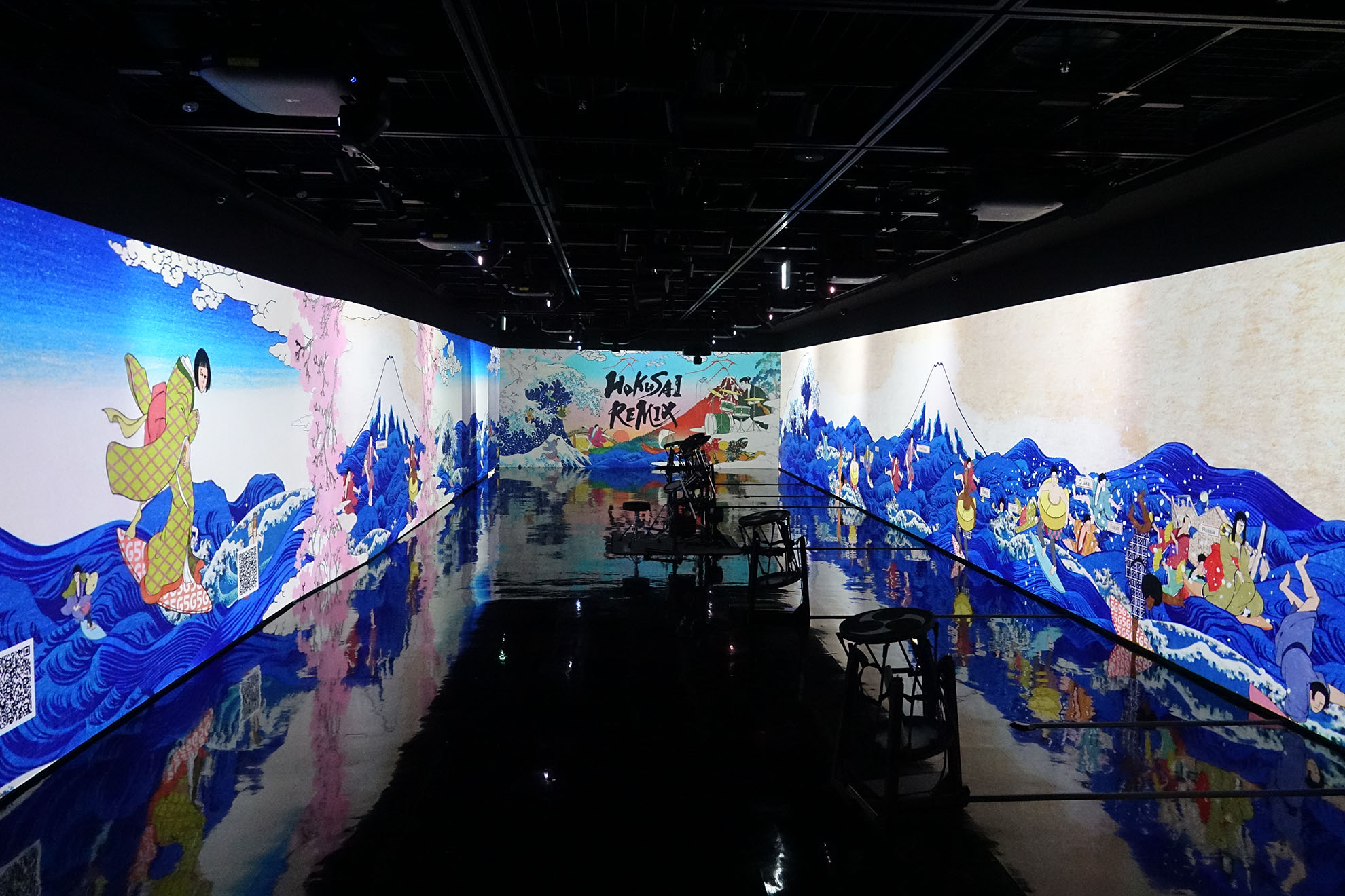 楽器と葛飾北斎が融合した浮世絵体験、KDDIが銀座でイベント「HOKUSAI