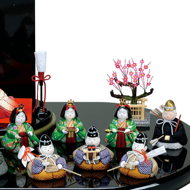 人形の田辺 / 小梅雛 十七人飾り（道具付一式）