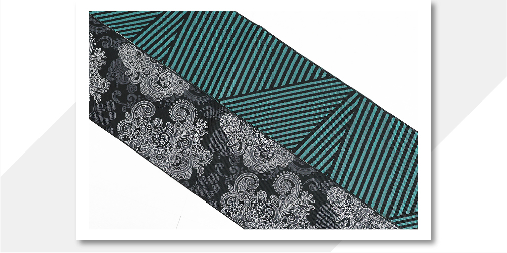 召しませ花 正絹 半幅帯 リバーシブル 3way ダマスク ストライプ 雪