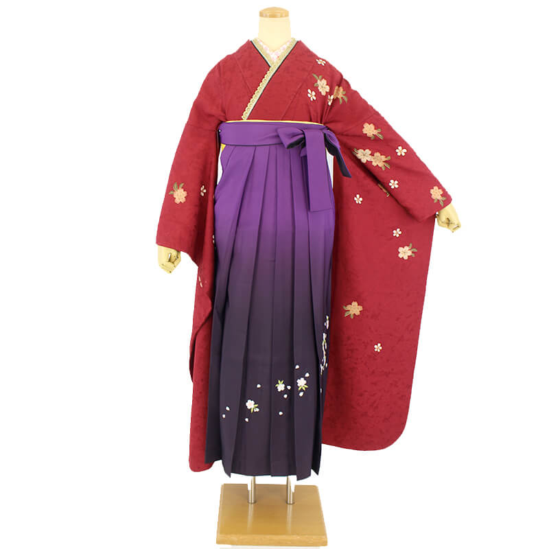 袴 レンタル｜卒業式 袴 振袖｜赤 紫袴｜7014-00015｜着物レンタル
