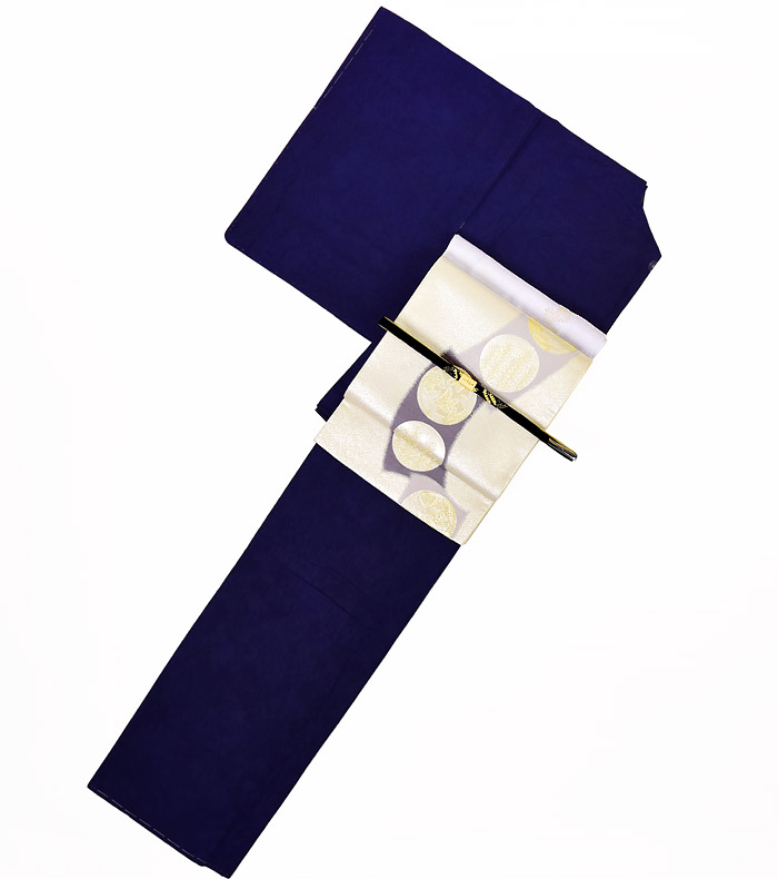 きもの 右左(uza） | 色無地 本藍染 阿波藍 縫紋付