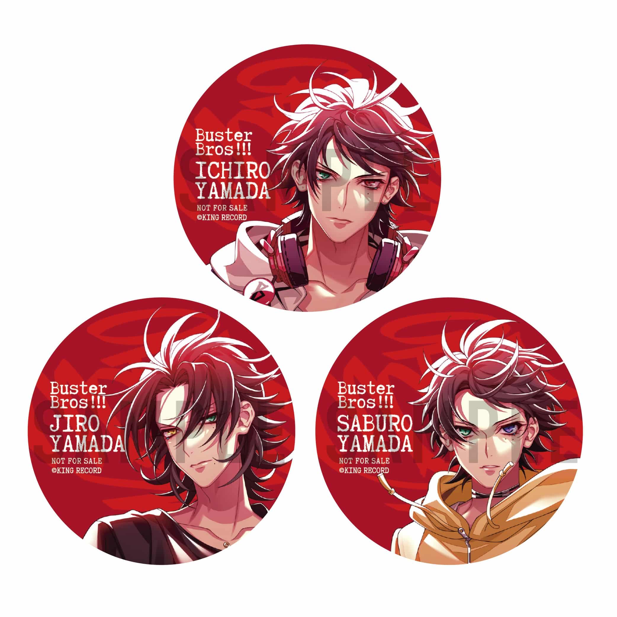 ヒプノシスマイク言の葉党　アクリルブロック&缶バッチセット KING e-SHOP > .言の葉党 ＋アクリルブロック3種セット: 音楽