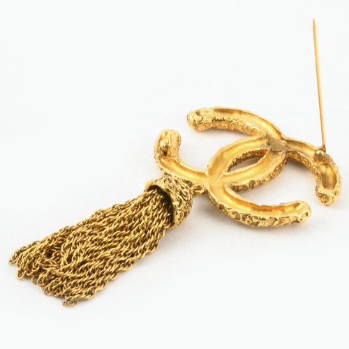 シャネル CHANEL ココマーク ブローチ 93A 溶岩 タッセル フリンジ GP