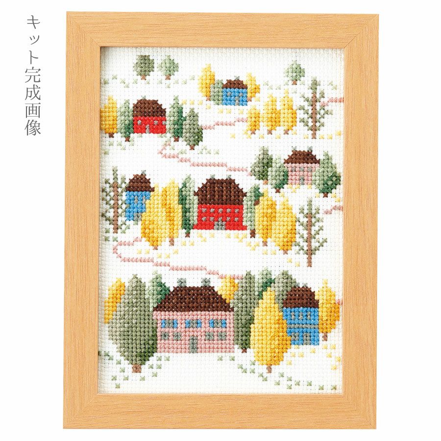 クロスステッチキット・ヨーロッパの風景 マロニエ色づくパリの街