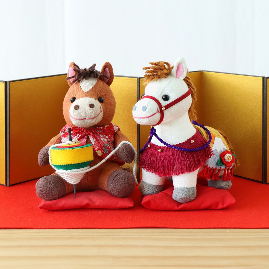 2026干支ぬいぐるみキット コマとお馬さん |生地 和柄/和布/ちりめん