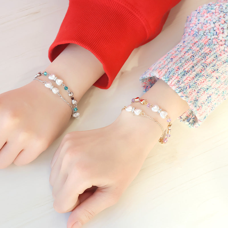 レシピNo.KR1126 ハートパーツのアクセサリー2種 – 貴和製作所