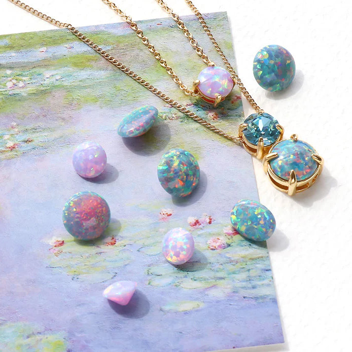 人工オパール(KYOTO OPAL) オーバル サックスブルー – 貴和製作所