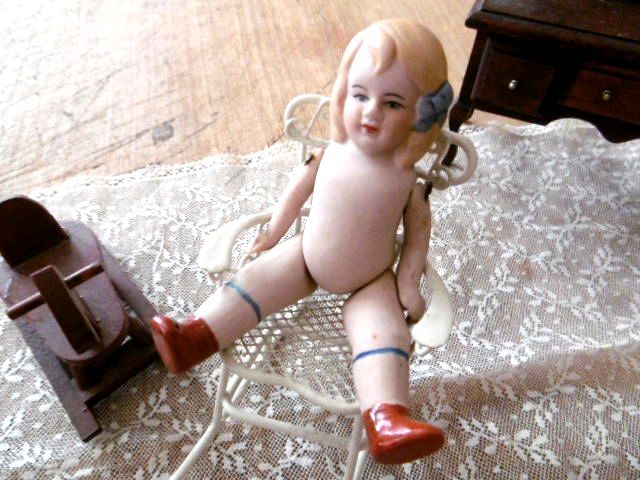 フランスアンティーク,ビスクドール,女の子,ミニョネット