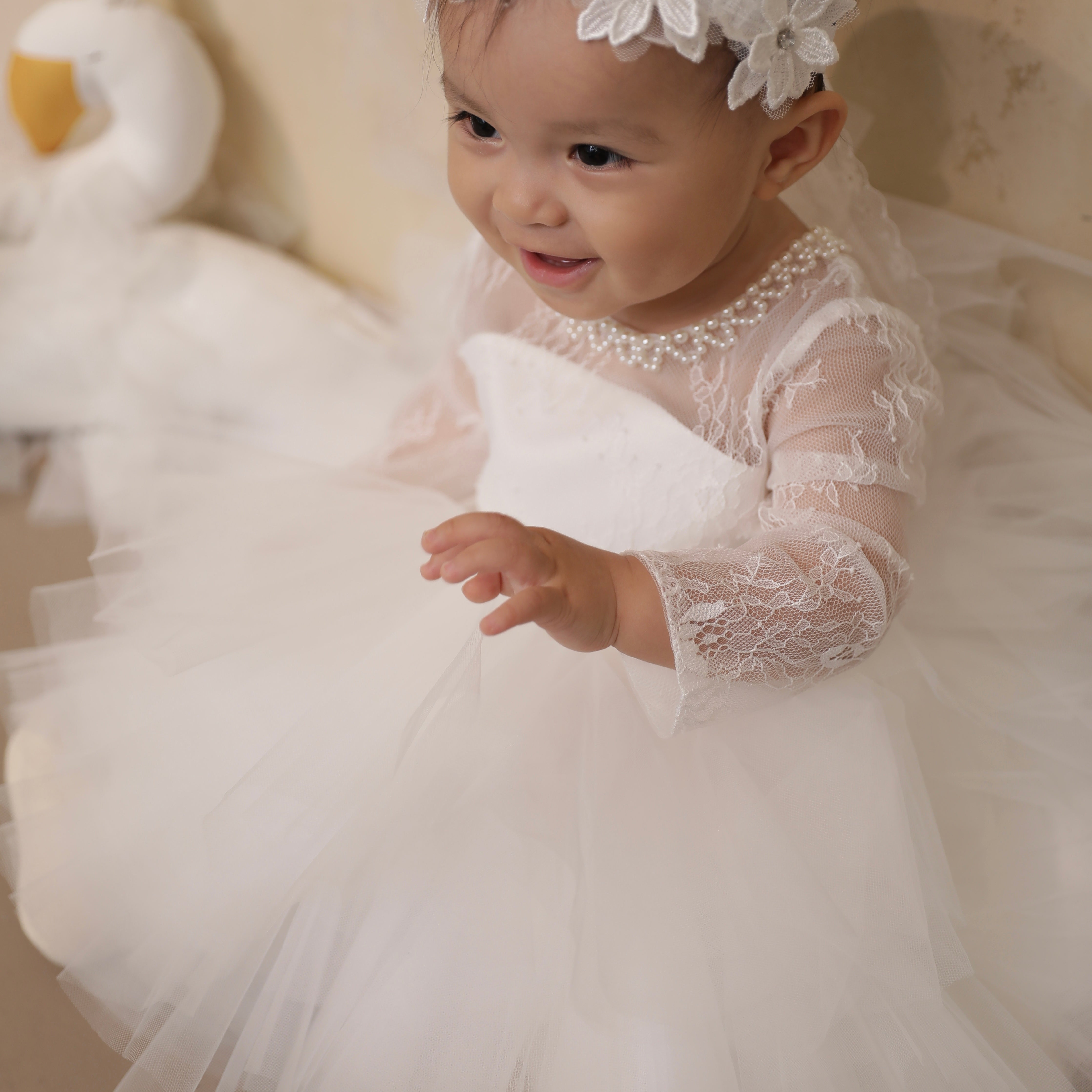 レース袖プリンセスドレス【110040】