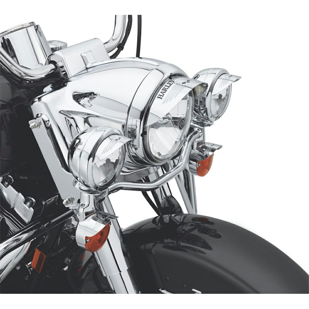 69793-07】ハーレー純正 ヘッドライトSkull Headlamp Visor／EVOダイナ