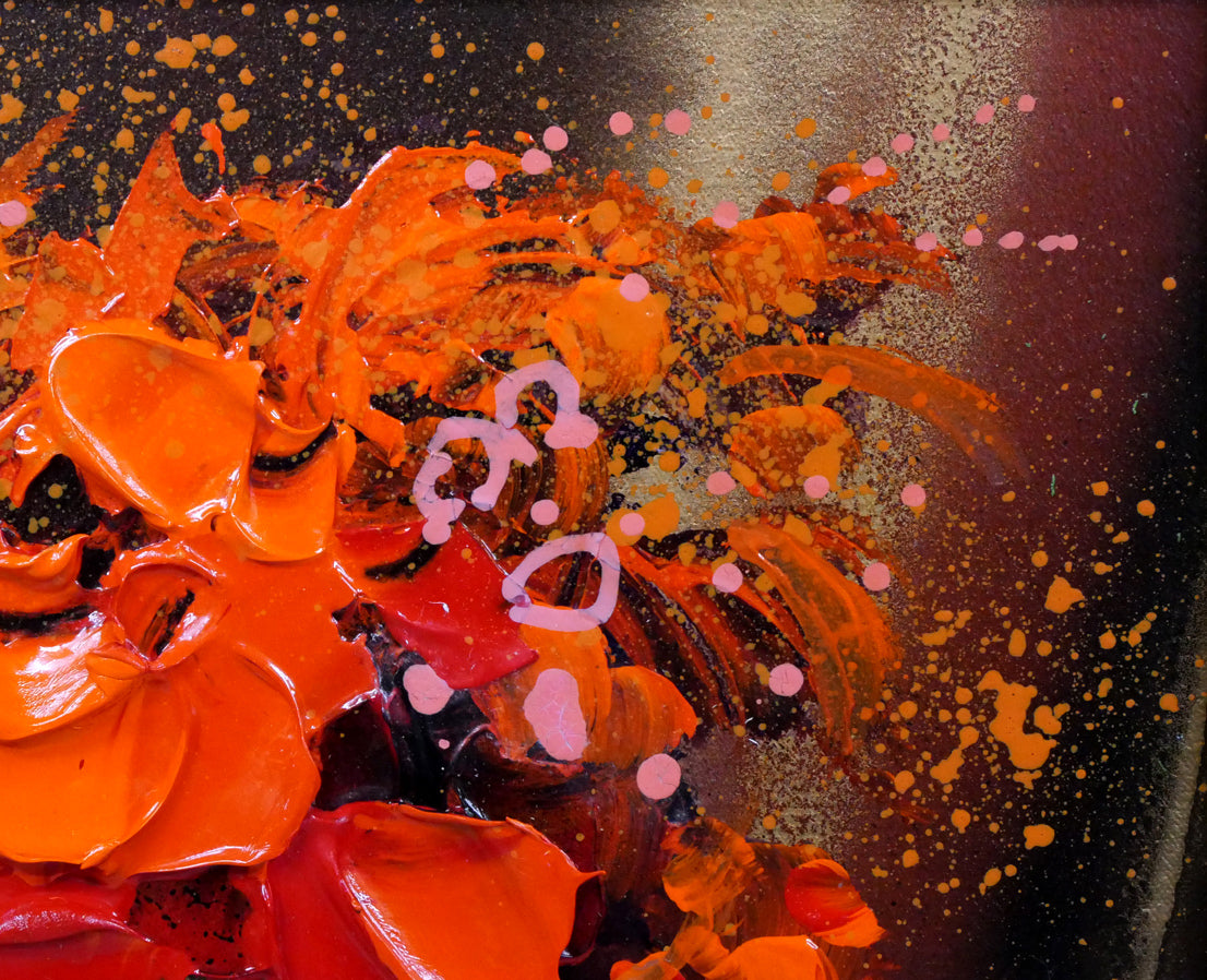 立川広己「紅花」油絵・SM 絵画買取・販売の小竹美術