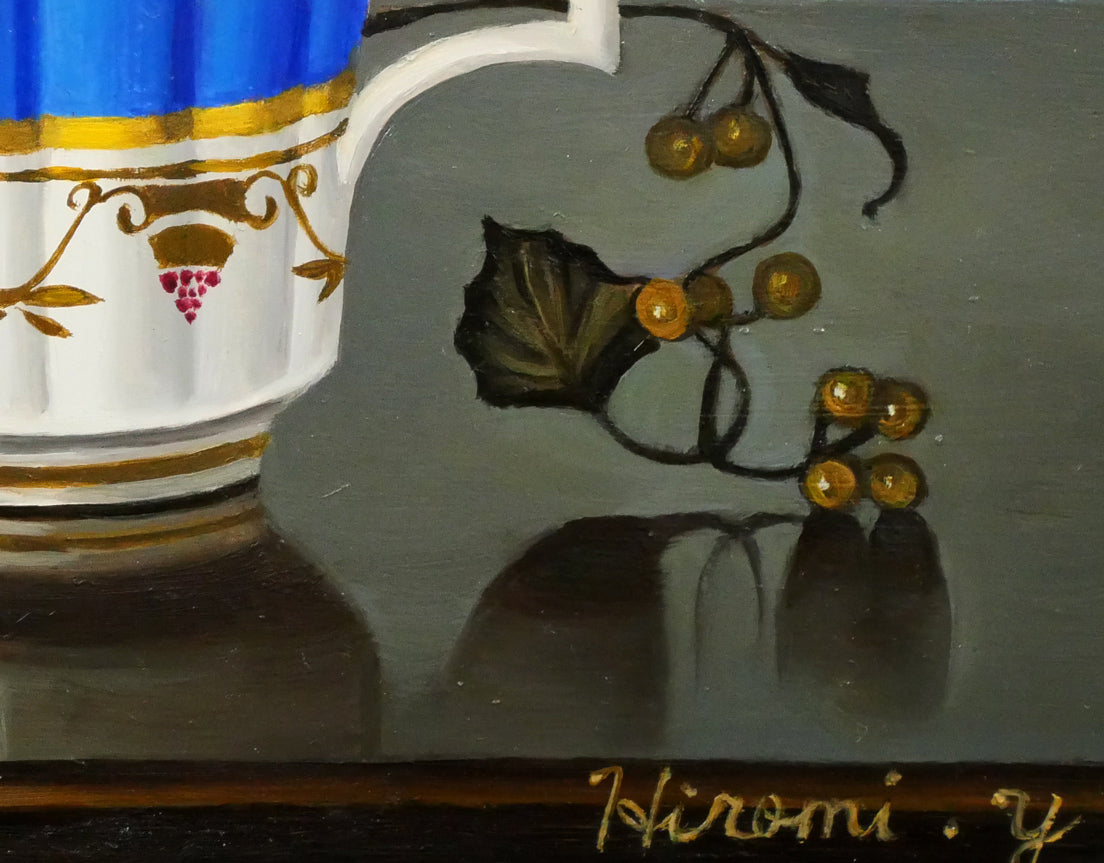 山口ひろみ「ぶどう ルイ」油絵・F0号 絵画買取・販売の小竹美術