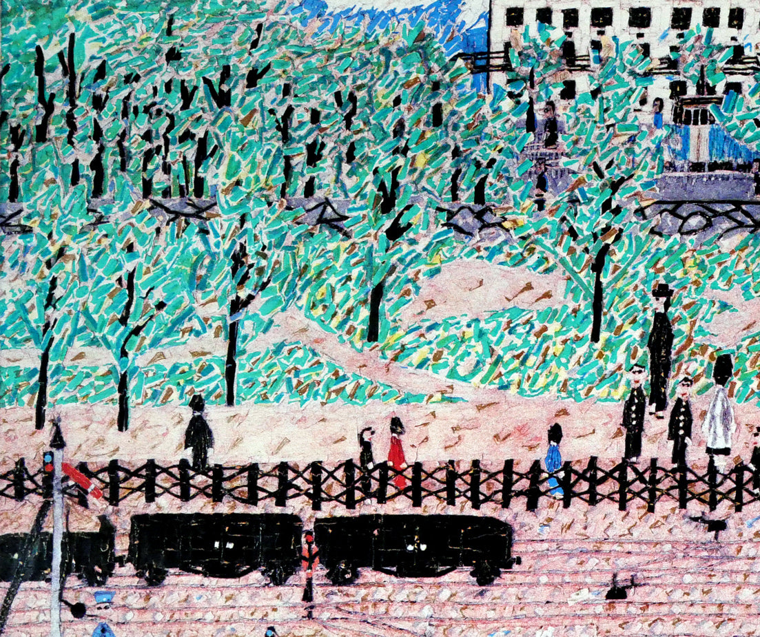 山下清「汽車」リトグラフ 絵画買取・販売の小竹美術