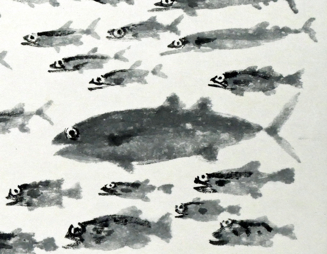 赤穴宏「百魚図」水彩画・色紙 絵画買取・販売の小竹美術