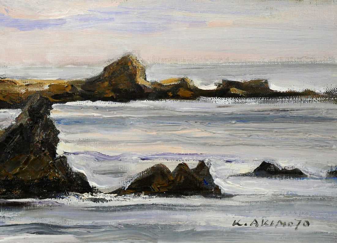 秋元清弘「犬吠埼」油絵・変形15号 絵画買取・販売の小竹美術