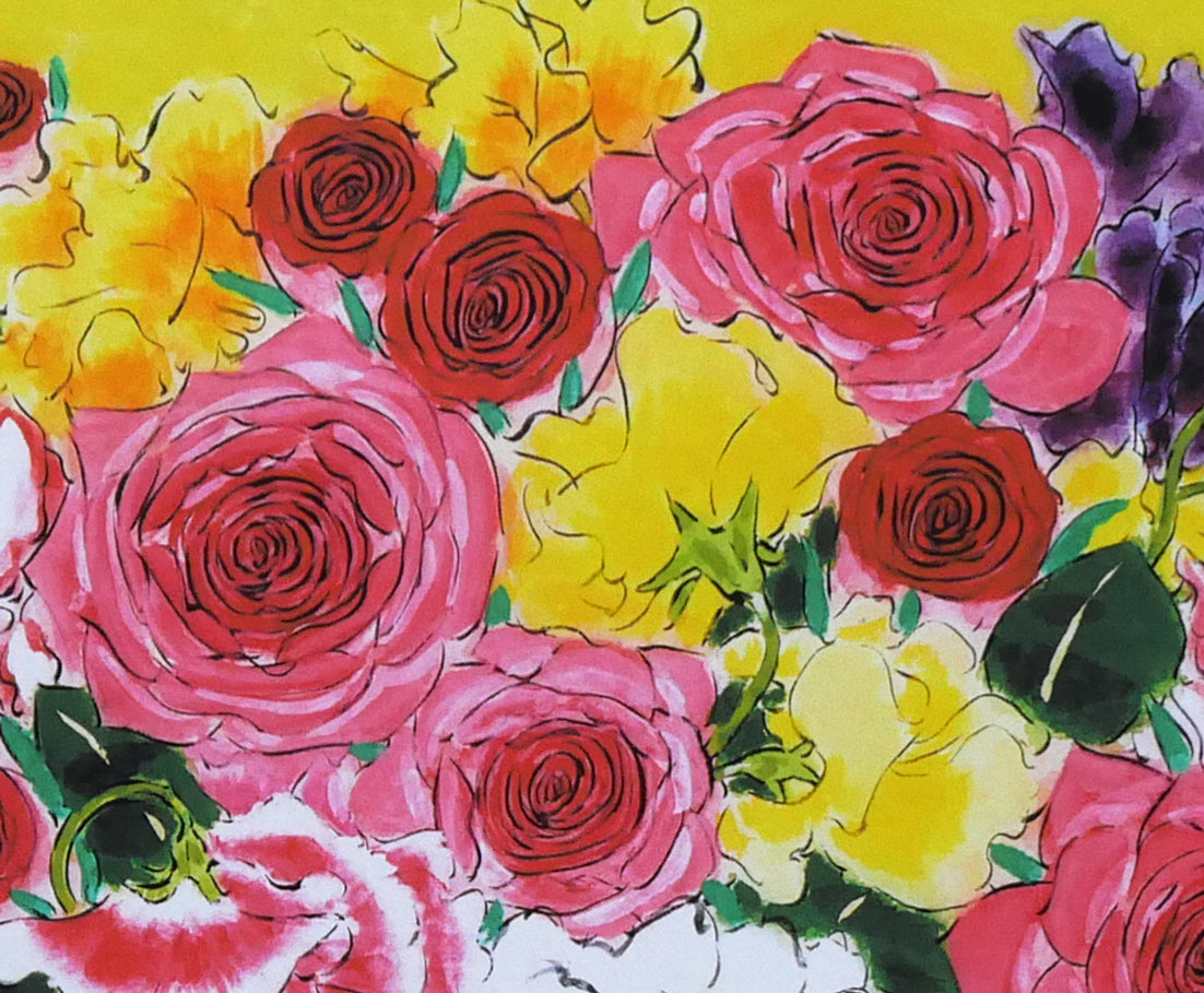 青木乃里子「スイートピーと薔薇」ジクレー版画 絵画買取・販売の小竹美術