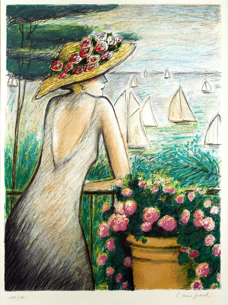 カシニョールのリトグラフ “クライミングローズ” カシニョールの