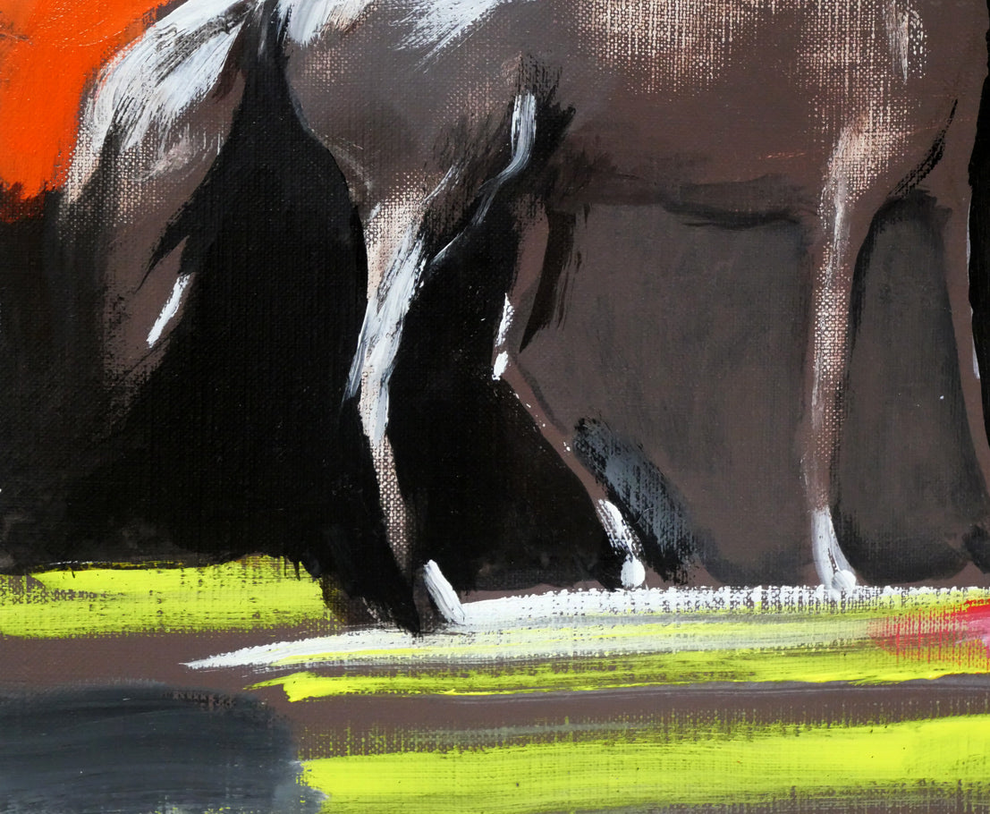 ポール ギヤマン（Paul Guiramand）「二頭の馬」油絵・仏F8号 絵画買取