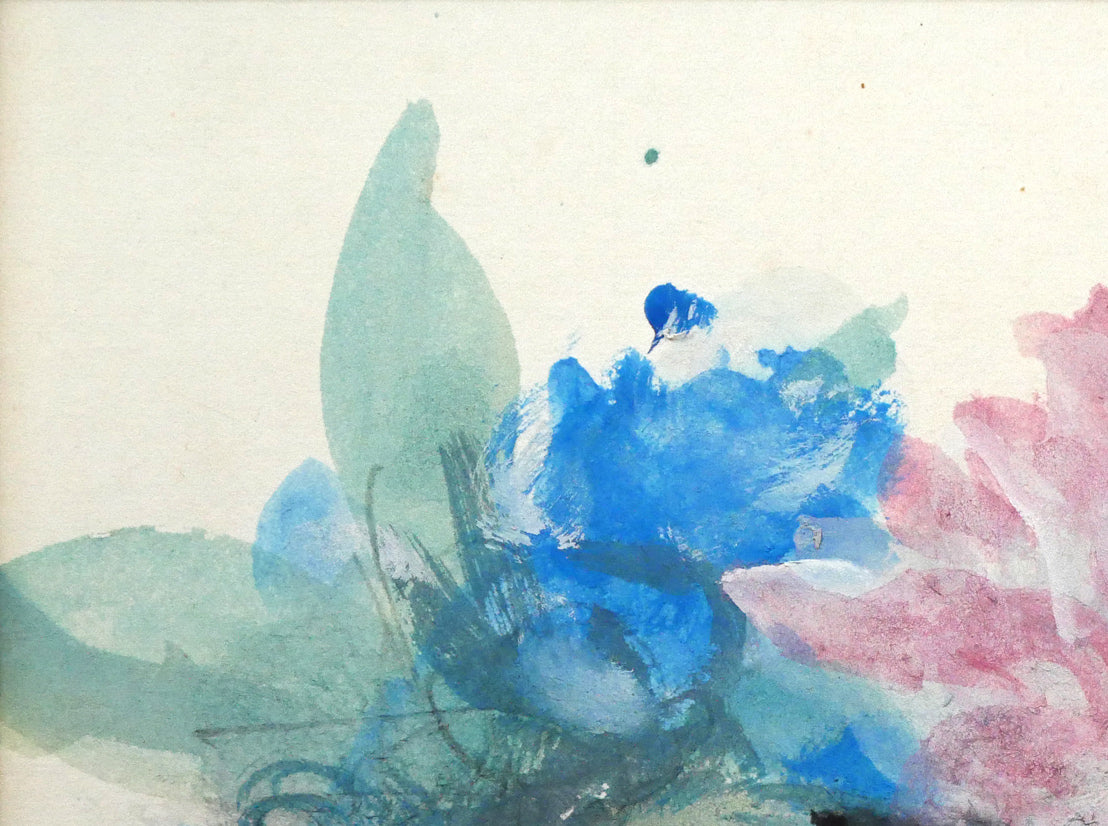 林武「花」墨・ガッシュ・紙 絵画買取・販売の小竹美術