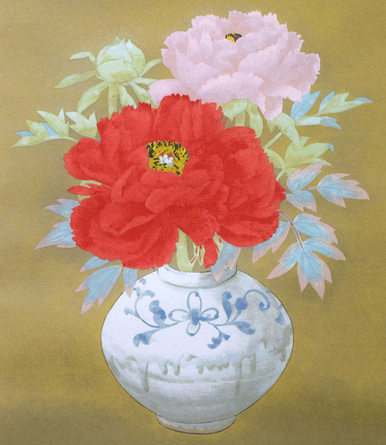 堀文子「緋牡丹」シルクスクリーン版画 絵画買取・販売の小竹美術