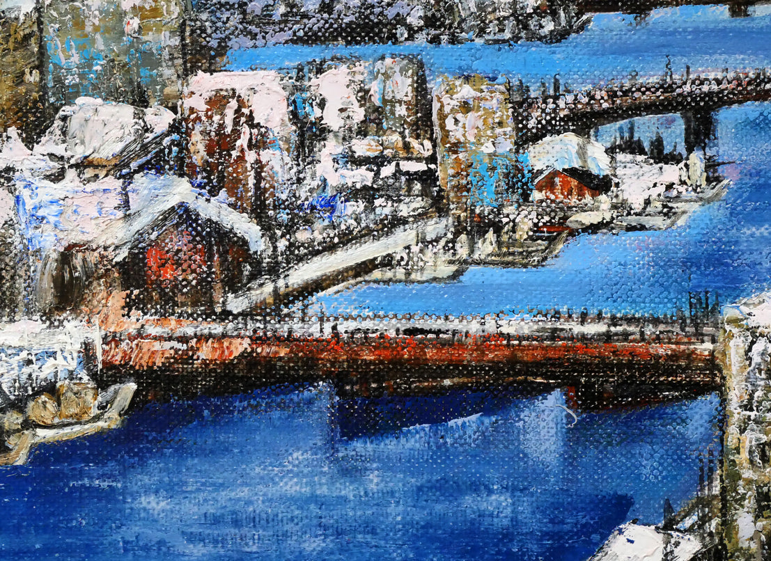 伊藤伊八「釧路風景」油絵・M10号 絵画買取・販売の小竹美術