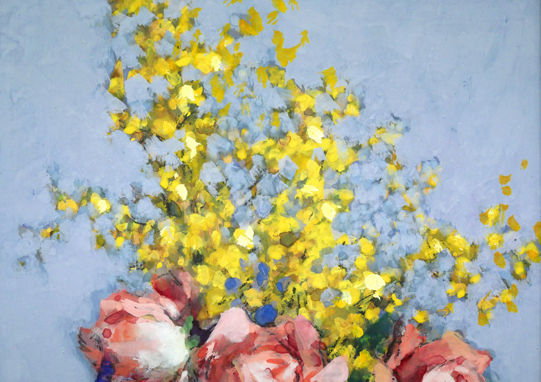 金子誠治「花」水彩画・色紙 絵画買取・販売の小竹美術