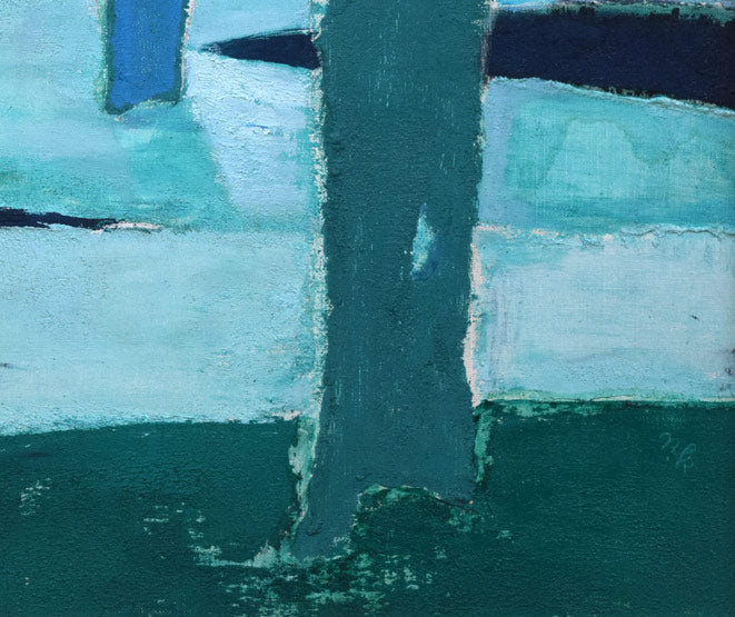 国松登「氷人」油絵・F10号 絵画買取・販売の小竹美術