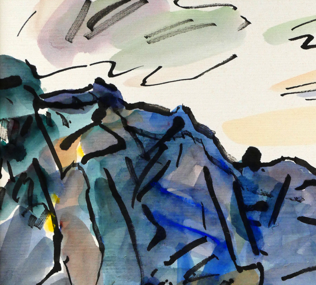 中本昭平「北海道・積丹の海」水彩画・色紙 絵画買取・販売の小竹美術