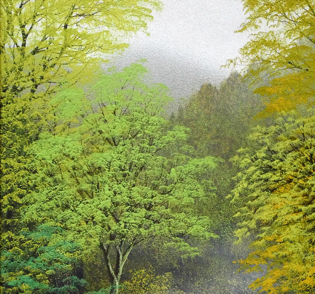 清水規「錦雲渓緑彩」日本画・F10号 絵画買取・販売の小竹美術