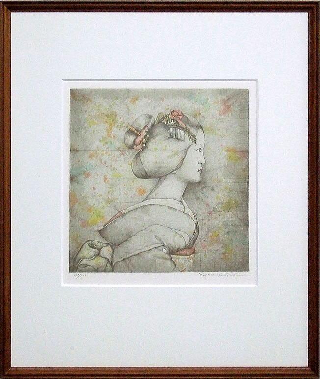 福井良之助「冬の部落」油絵・SM 絵画買取・販売の小竹美術