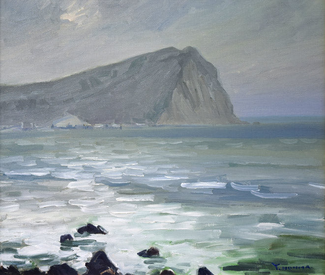 本間武男「シリパ岬（余市）」油絵・F10号 絵画買取・販売の小竹美術