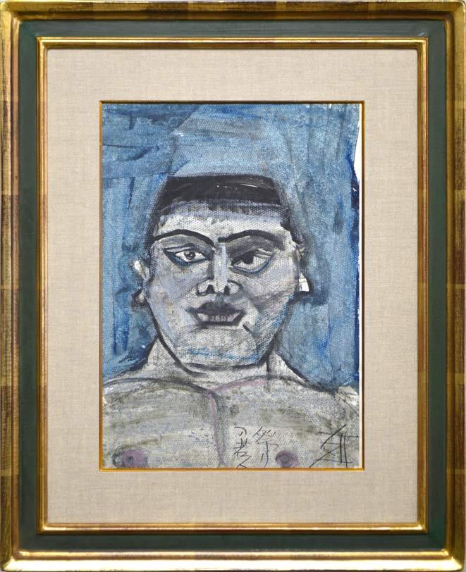 須田剋太「牡丹」グワッシュ（水彩画）・6号小 絵画買取・販売の小竹美術