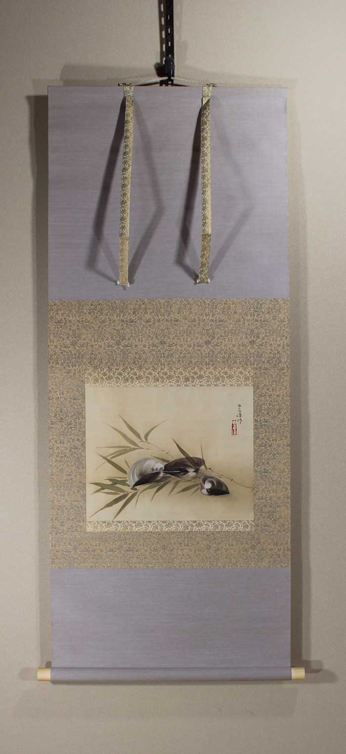 笹蛤図（ミニ掛軸）｜新・古美術 高美堂（こうびどう）｜掛軸販売