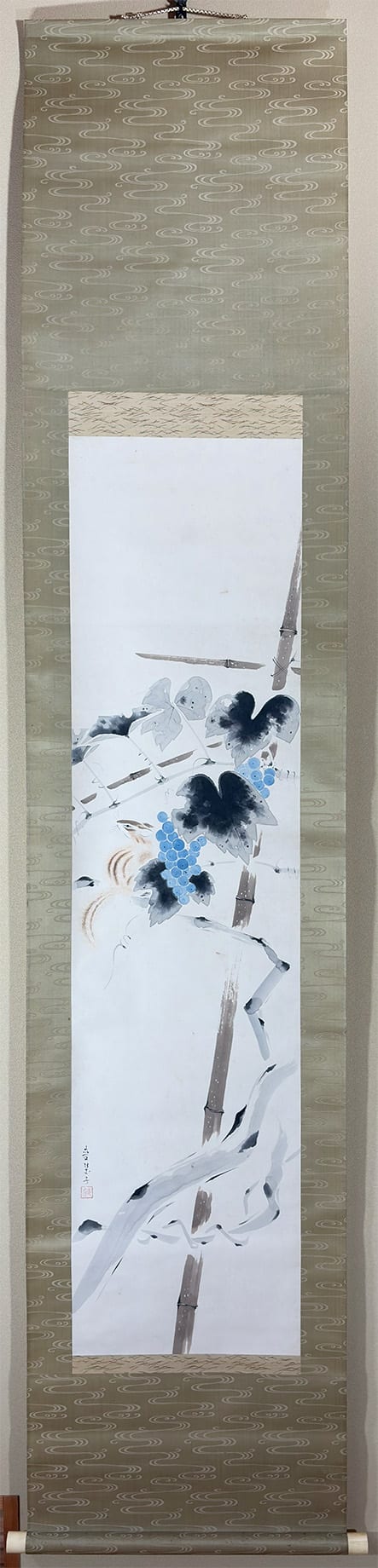 雪中南天小禽図｜新・古美術 高美堂（こうびどう）｜掛軸販売・通販