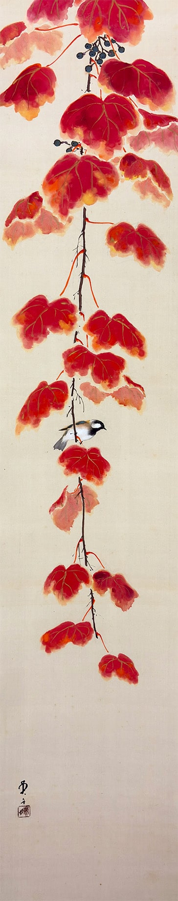 紅蔦小禽｜新・古美術 高美堂（こうびどう）｜掛軸販売・通販・買取