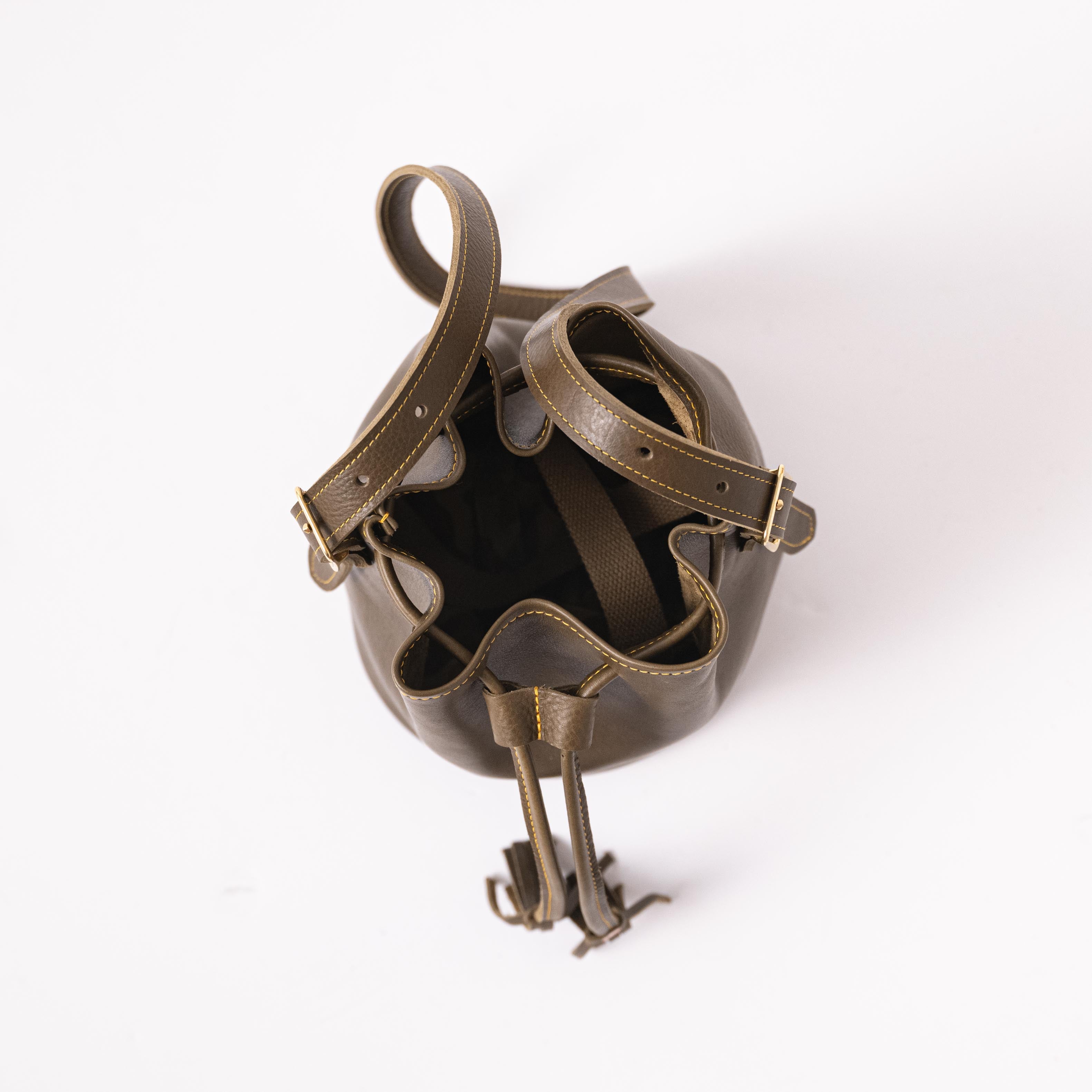 Leather Bucket Bag | Handmade leather crossbody bag by KMM & Co.