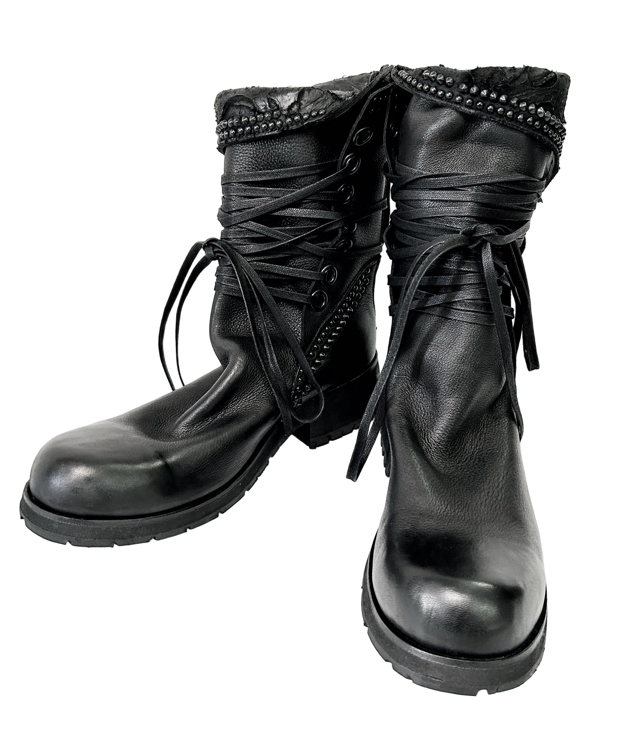 KMRii ケムリ Crush Chrome Boots 01クラッシュ クロム ブーツ レザー