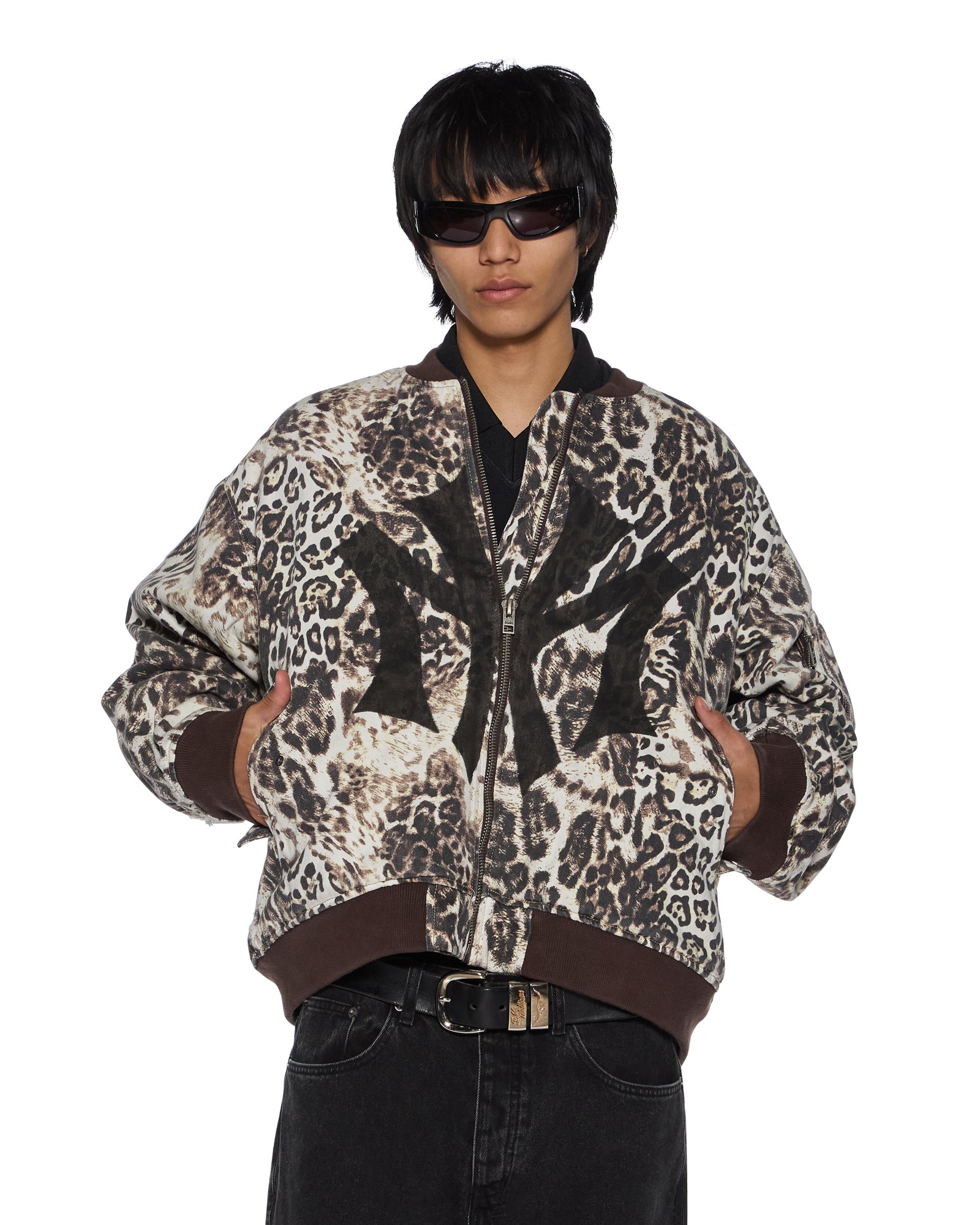 Womens Mowalola Bomber Cheetah Trashed Jackets | Ksubi ++