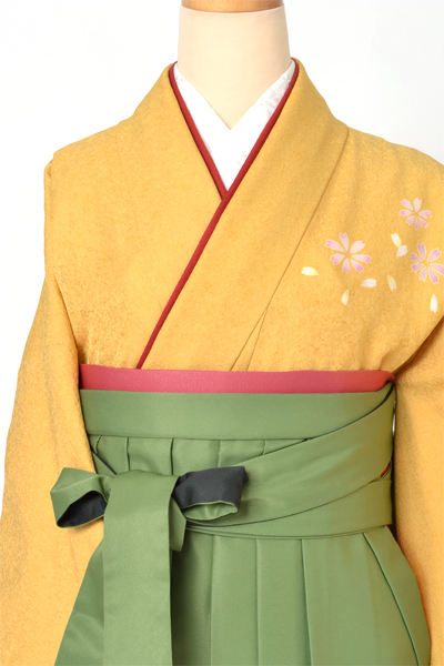 卒業袴［山吹色×刺しゅう入り］｜着物レンタルあき (来店着付け無料