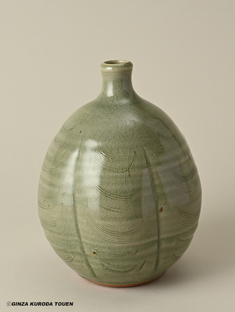 バーナード・リーチ 青瓷櫛目壷 | 銀座 黒田陶苑