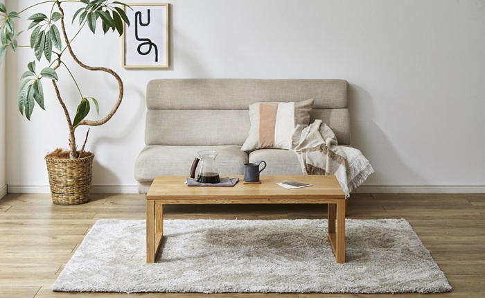 凛／RIN センターテーブル(四角脚) ローテーブル W1000（ホワイトオーク）