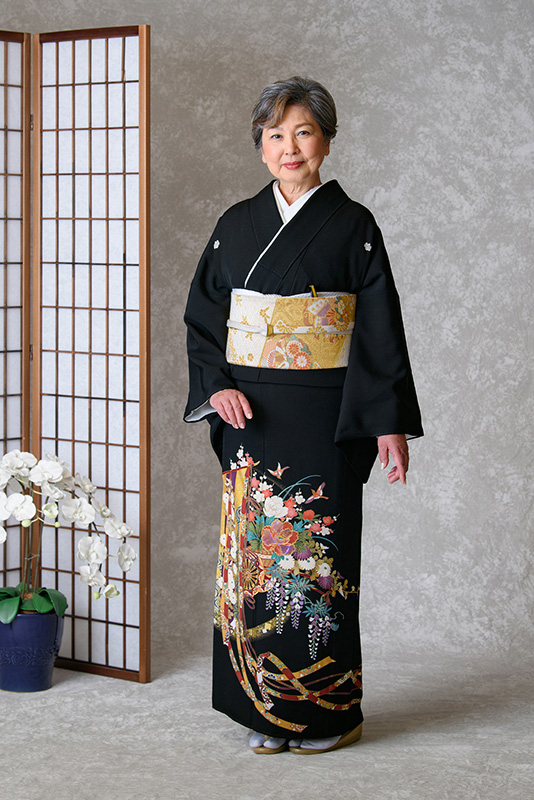 留袖レンタル フルセット ゆったりサイズ 王朝 花の宴 のしに花車