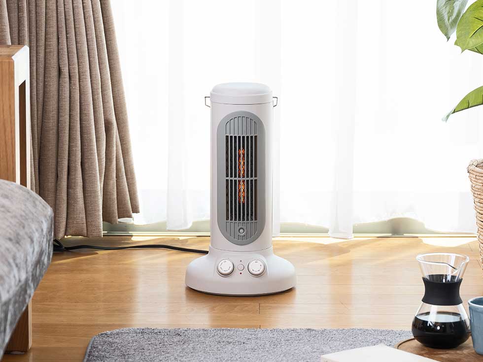 セラミックヒーターストーブ風デザインKPH-1258 | コイズミオンライン