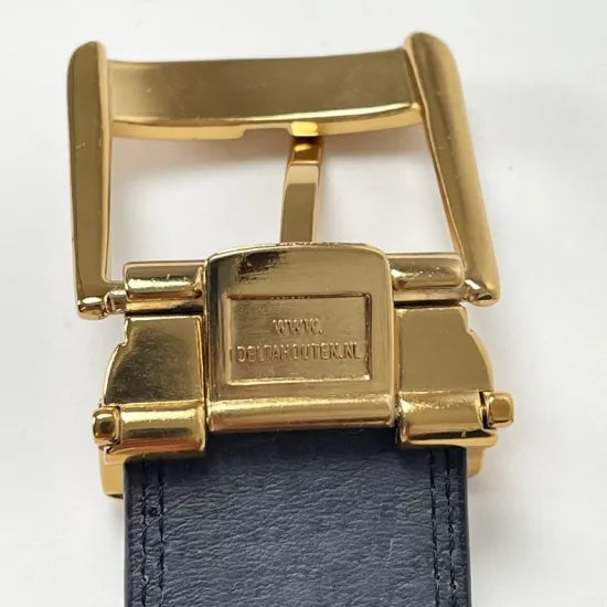 オランダ軍 ゴールドバックル ブラック レザーベルト USED DH5U= – L.A.BOY